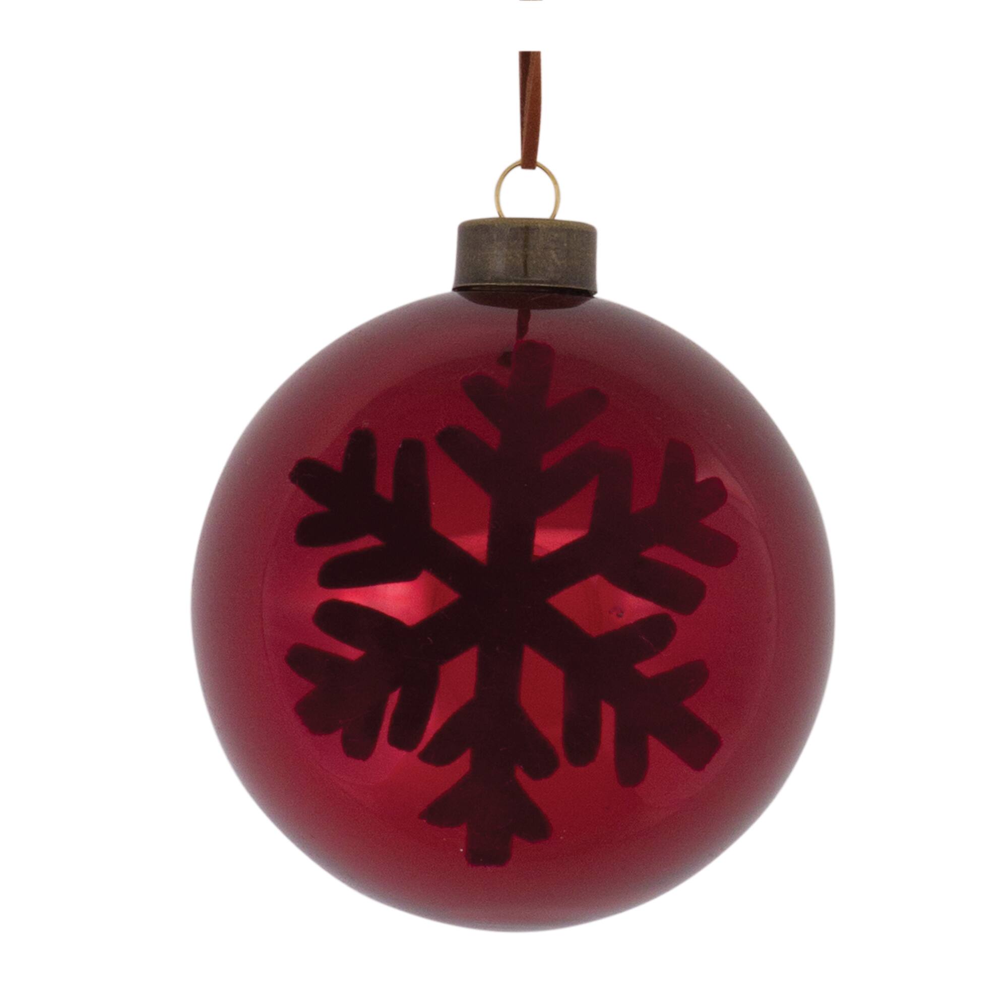 6ct. Red Snowflake Ball Ornaments